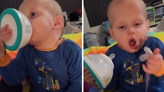 Baby boy has unique pre-bedtime routine