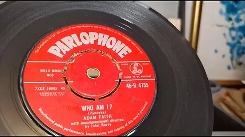 Who Am I? ~ Adam Faith ~ 1961 Parlophone 45rpm Vinyl Single ~ 1963 Bush SRP31D Record Player