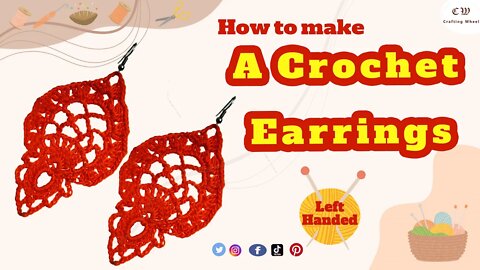 How to make crochet earrings ( Left - Handed )