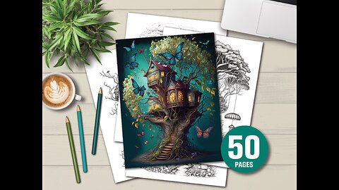 50 Tree houses Coloring Pages With Commercial Rights