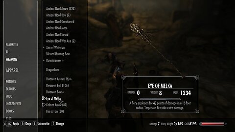 Skyrim - Unique Items - How to get The Eye of Melka