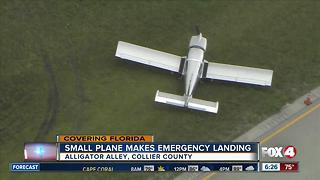 Small plane makes emergency landing on Alligator Alley