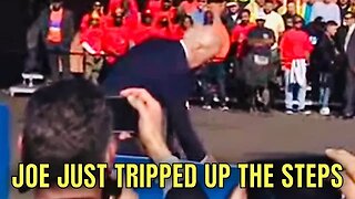 Joe Biden TRIPS going up the STAIRS, once again 🤦‍♂️