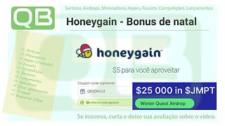 $5 de Natal #honeygain + Airdrop $ 25,000 #jumptask