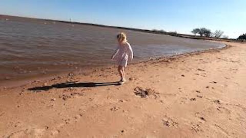 Kid Carly ~ Hides Rocks on the Beach