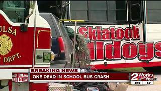 One person dead in school bus crash