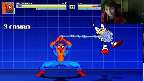 Spider Man VS Sonic The Hedgehog In An Epic Battle In The MUGEN Video Game With Live Commentary