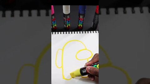Drawing, But The Yellow Marker Is HUGE! Satisfying! #shorts
