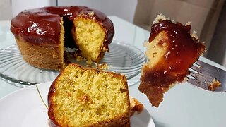 Bolo de Fubá com Calda de Goiabada | Receita Deliciosa e Fácil de Fazer! #receitafacil #bolodefuba