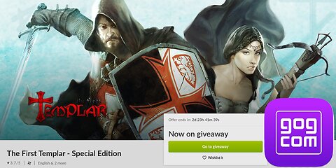 Free Game ! The First Templar Special Edition ! GOG ! 72 Hours including 03 07 2024