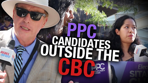 PPC leader Maxime Bernier stages big rally outside CBC headquarters in Toronto