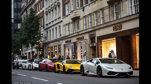 Supercars on the streets of london