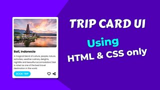 TRIP CARD UI | Card UI | Minimalistic Card UI | HTML & CSS only | CSS only | #shorts