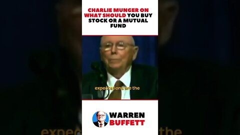 Charlie Munger on What Should You Buy Stock or A Mutual Fund | Motivational Speech #shorts