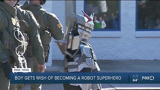 Boy gets wish of becoming a robot superhero