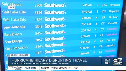 Tropical Storm Hilary disrupting flights at Sky Harbor