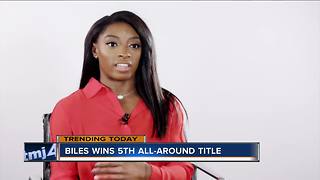 Simone Biles makes history: First woman ever with five U.S. Gymnastics all-around titles