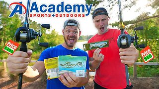 CHEAP vs Most EXPENSIVE Academy Fishing Gear Challenge!