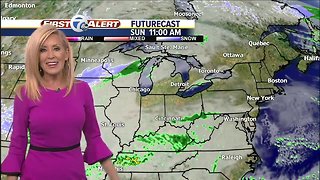 Warmer today: rain showers tonight