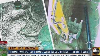Homeowners say homes were never connected to a sewer