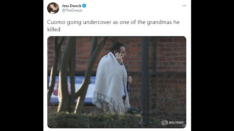 'Going undercover as a grandma he killed: Cuomo & his blankie become a meme, he stole the shawl