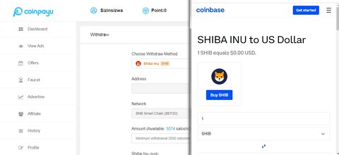 How To Get Free SHIBA INU SHIB Cryptocurrency Paid To Click At Coinpayu And Instant Withdraw