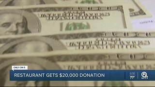 Palm Beach County restaurant owner receives $20,000 donation from special customer