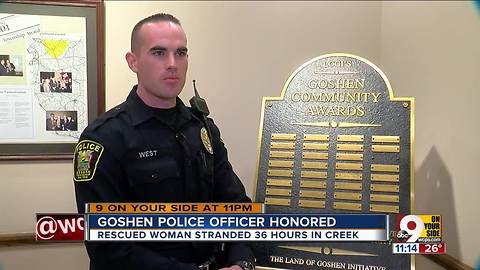 Goshen police officer honored for saving woman