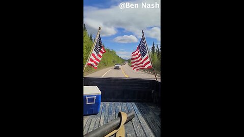 American Flag Convoy In Alaska