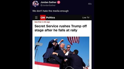 liberal satanic democrat cult klan fake news CNN- Pres Trump falls at Rally instead of assassination