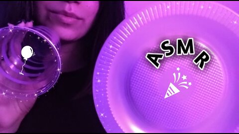 ASMR - Objetos aleatórios de festa de aniversário (Tapping e Scratching)