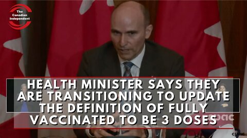 Health Minister says they are transitioning to update the definition of fully vaxxed to be 3 doses