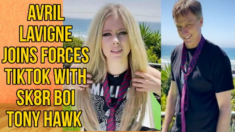 Avril lavigne first tiktok with sk8r boi tony hawk