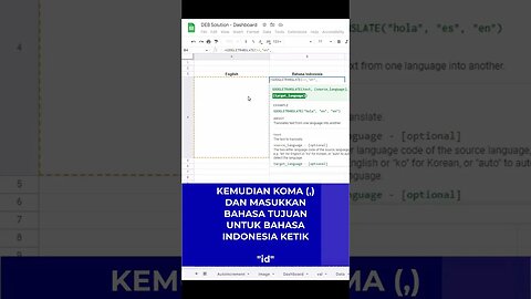 Menerjemahkan Langsung di Sheets - Google Sheets Tips & tricks 14 #belajaronline #googlesheets