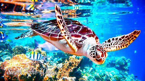 7 HOURS of 4K Underwater Wonders & Relaxing Music - Coral Reef, Sea Turtle, Colorful Sea Life in UHD