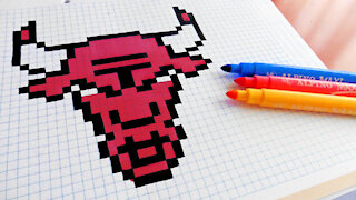 how to Draw Chicago Bulls Logo - Hello Pixel Art by Garbi KW