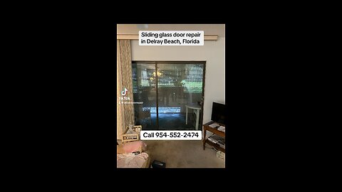 Sliding glass door repair; roller replacement and track refurbishing, in Delray Beach, Fl.