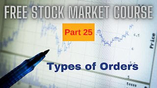 Free Stock Market Course Part 25: Stock Market Orders