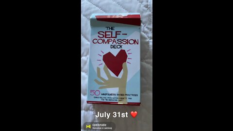 July 31st oracle card: selfcompassion