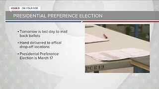 Deadline to mail-in early ballots for Arizona presidential preference election is Wednesday