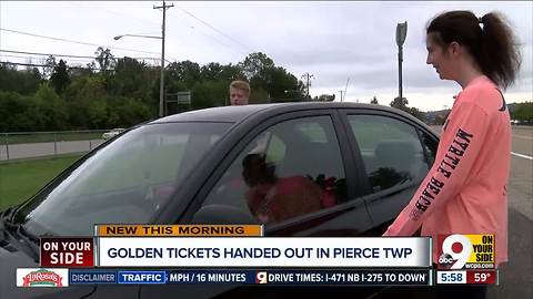 Pierce Township police handing out golden tickets to citizens who do the right thing
