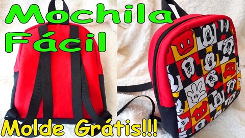 Como Fazer Mochila Simples e Fácil. Molde Grátis!