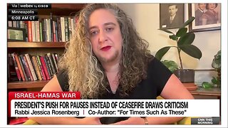 Rabbi Jessica Rosenberg (?) protests, calls on Joe Biden for Ceasefire in Gaza (with CNN)