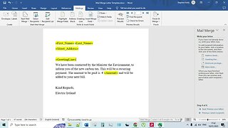 Microsoft Word Mail Merge