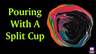 (44) Tree Ring with Double Split Cup -Relaxing Acrylic Pouring