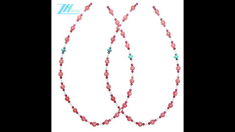 Crystal tube-shape beads and Natural turquoise Rhodonite Tourmaline Rubellite