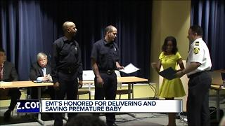 Detroit EMT's honored for delivering and saving premature baby