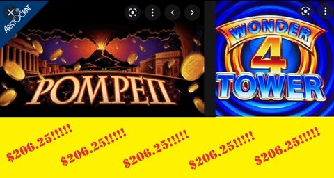 $206.25 win on Pompeii Wonder 4 Tower at The Brass Ass casino in Cripple Creek, Colorado