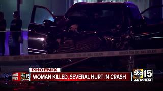 Woman killed, several hurt in west Phoenix crash