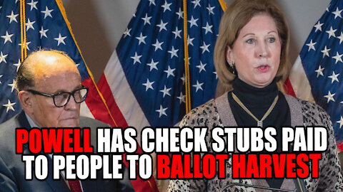 Sidney Powell has CHECK STUBS paid to People to BALLOT HARVEST